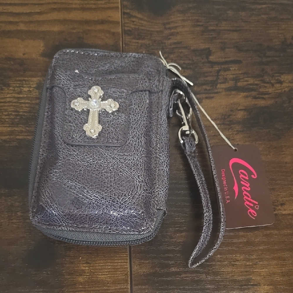 NWT Candie's Black/Grey Wristlet Wallet